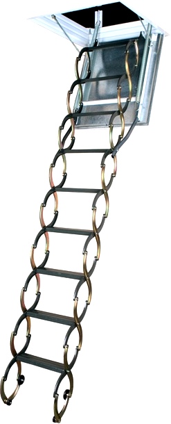 Чердачная металлическая огнестойкая лестница Fakro LSF